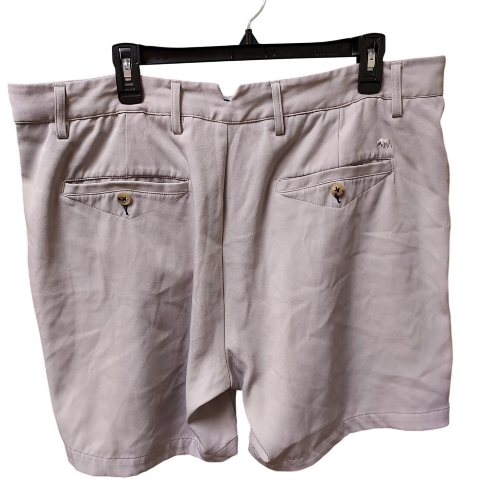 Onward Reserve Performance Shorts Mens 38 Gray Embroidered Bear Logo Golf Preppy - Picture 7 of 11